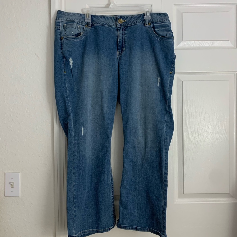 Plus size semi boot cut jeans